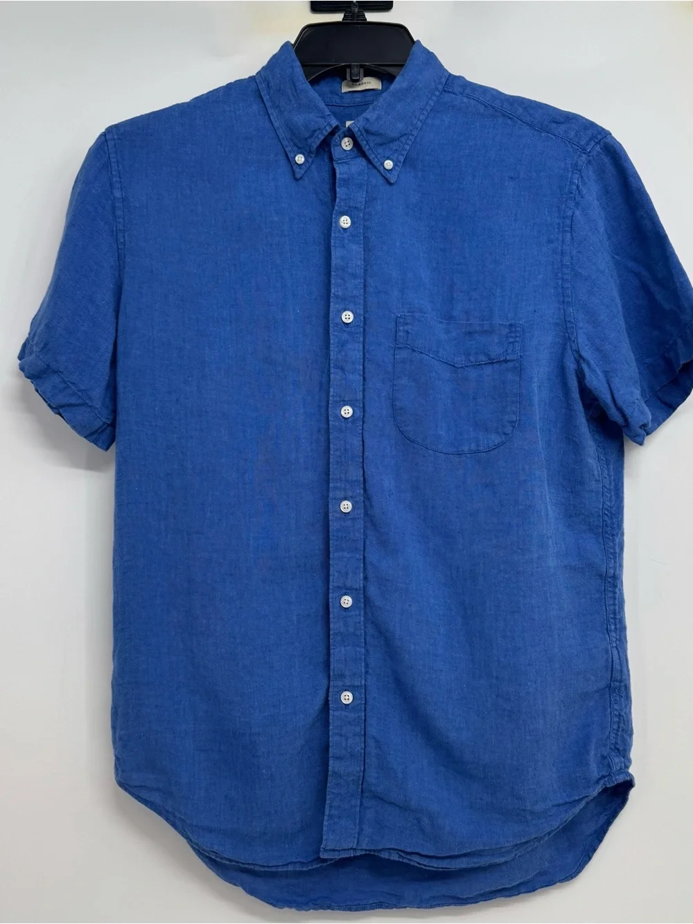 Baird McNutt J Crew Irish Linen Shirt Mens M Classic Fit Blue Lightweight BE546